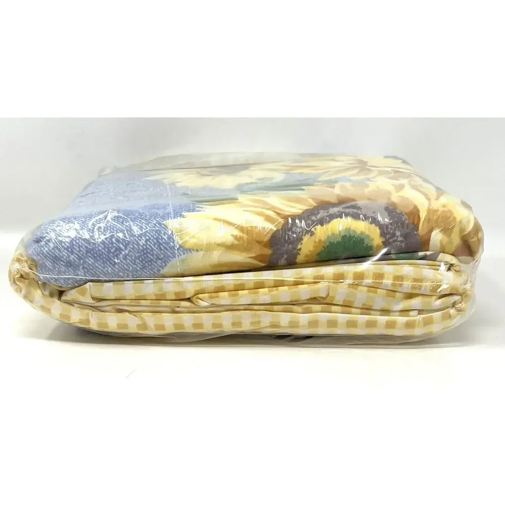 Vintage DreamStyles By Bibb Full Sheet Set Sunflowers Sunshine NOS NIP Pastels